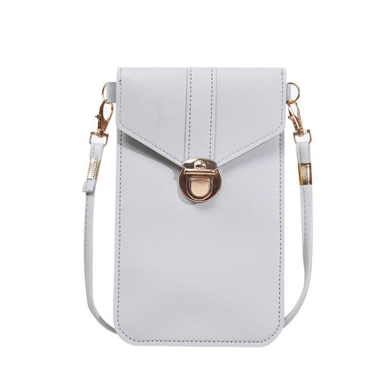 

Жіноча стильна прозора міні-сумка кросбоді для телефону з сенсорним екраном