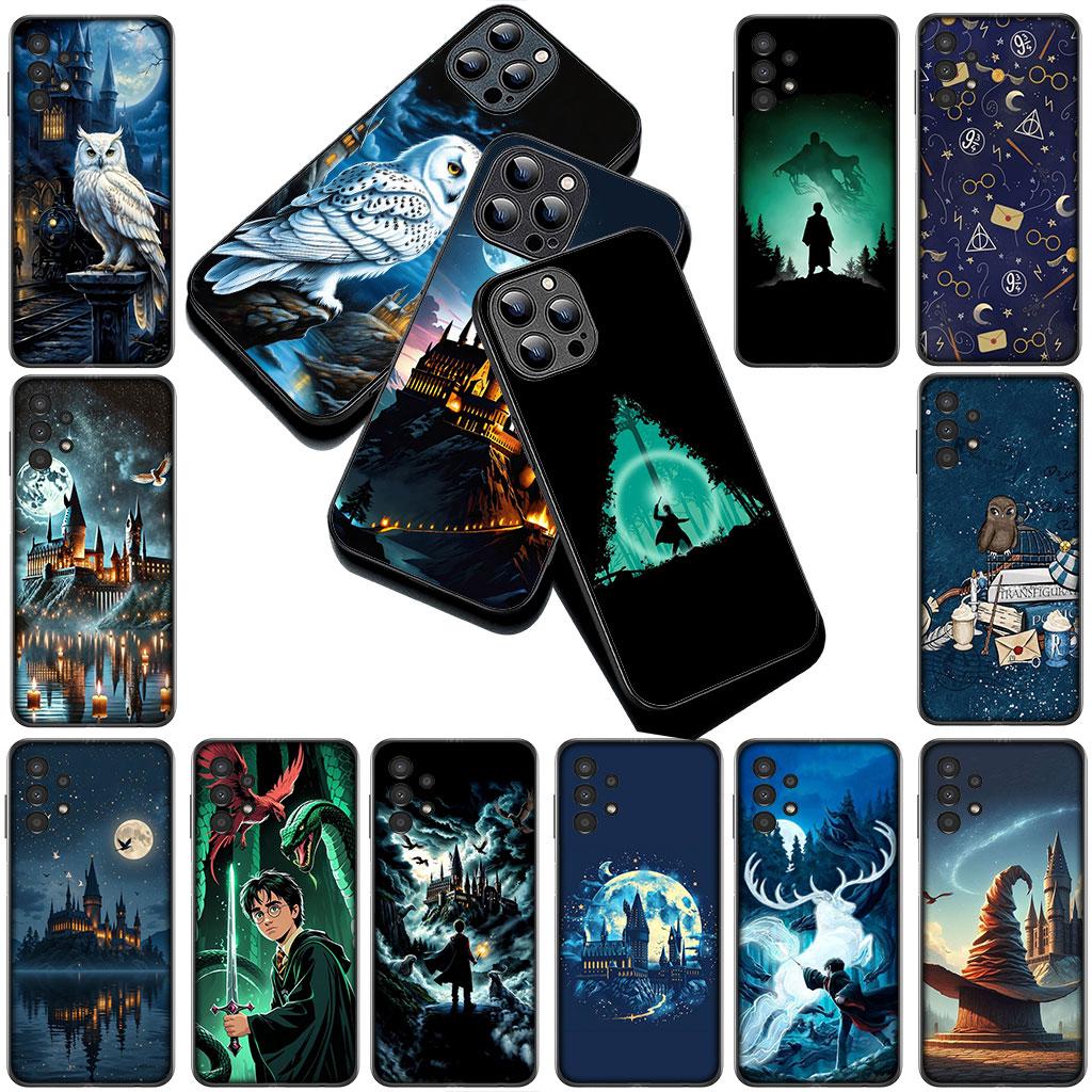 Phone Cover for Samsung Galaxy S25 S24 S23 FE Ultra Plus S7 Edge S25+ S23+ A56 5G Soft Case Castle Harries Wand Owl Potters