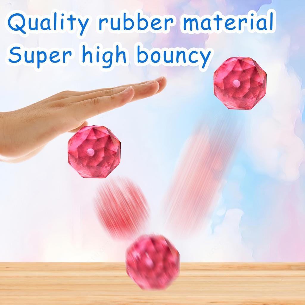 12pcs Diamond Bouncy Balls 2.5CM Rubber Balls Assorted Colors for Carnival Prizes Party Favors Goodie Gift JXB