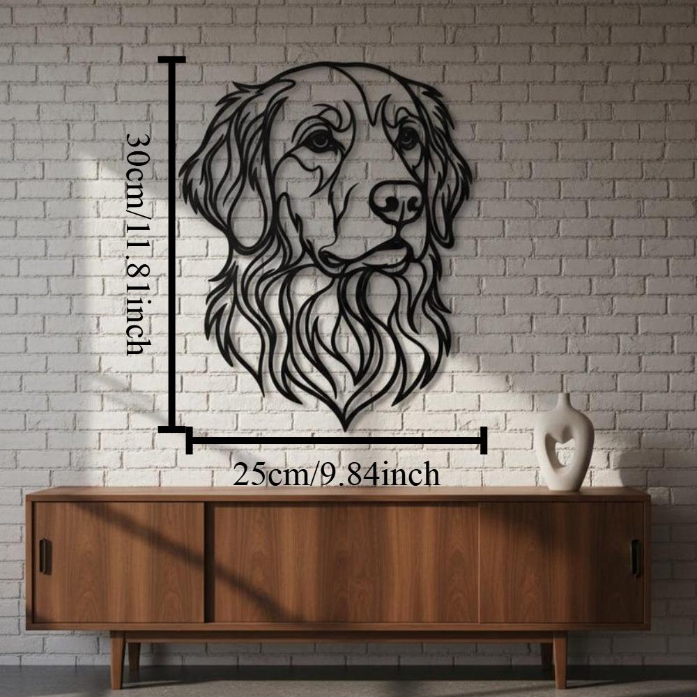 Минималистичная золотистый ретривер Металлическая настенная арт-скульптура Памятник питомцу Подарок для мамы собаки 12in