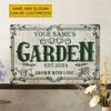 Personalized Vintage Green Tin Sign Garden Wall Decor Outdoor Metal Art