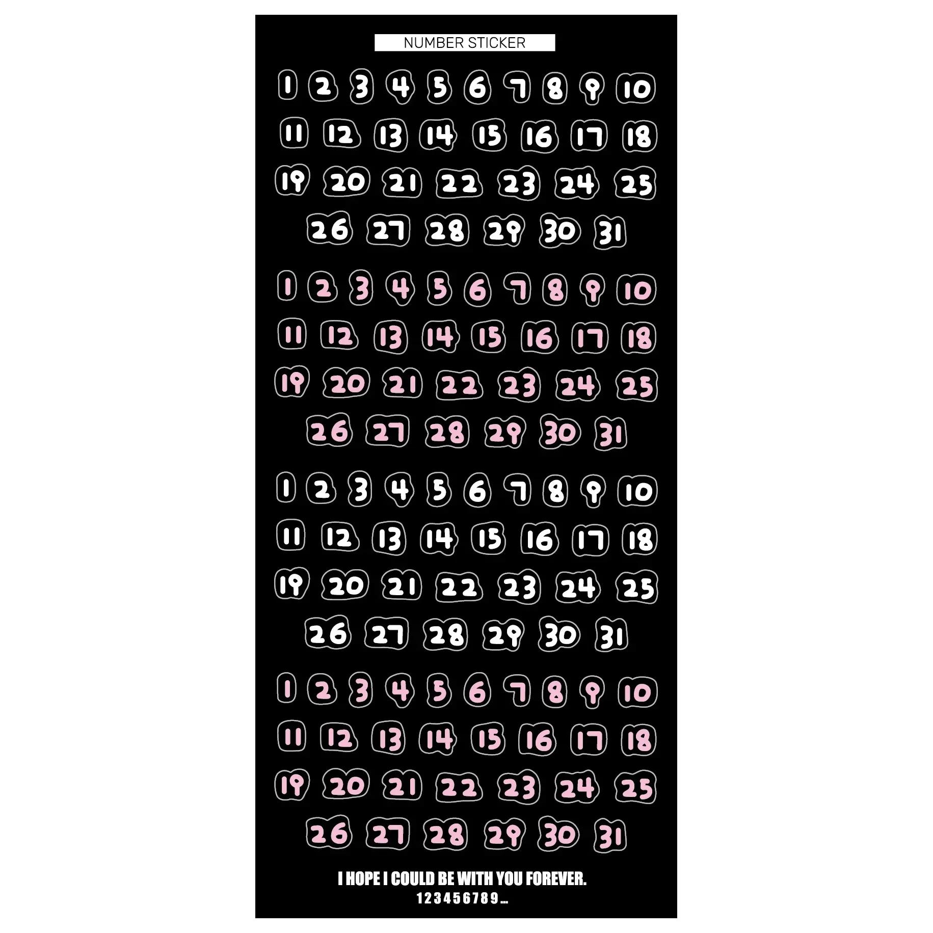 

1 шт. Милый мультяшный детский шрифт № 1~31 наклейки с цифрами календарь планировщик скрапбукинг журнал ежемесячный день ежедневный этикетка времени украшение