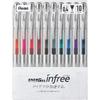 Pentel Ballpoint Pen Gel Ink Gel Infree 0.4mm Clear Shaft BLN74TL-10 10 Colors