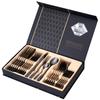 24 Pcs Food Grade Cutlery Set with Box Light Luxury Minimalist Dinner Spoon Fork Set Portable Decor Stainless Steel Tableware