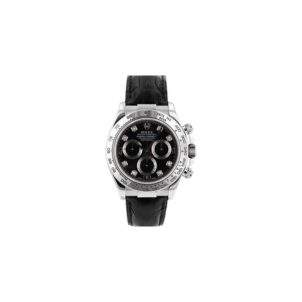 Rolex Cosmograph Daytona 116519G Automatic Men s Watch WG Leather Black Dial