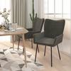 Dining Chairs 2 Pcs Dark Grey Velvet