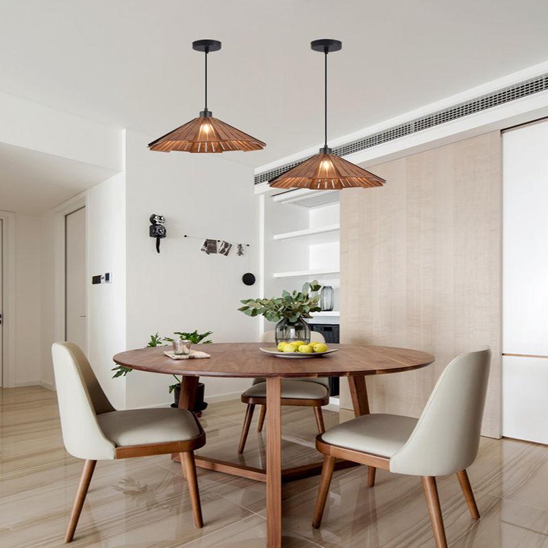 Adjustable Retro Ceiling Light Tea Room Lamp Balcony Pendant Light Dining Room Small High End Woodwork Chandelier