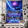 Wall Hanging Tapestry With Custom Name & Text, Astro Bot Decorative Tapestry For Bedroom