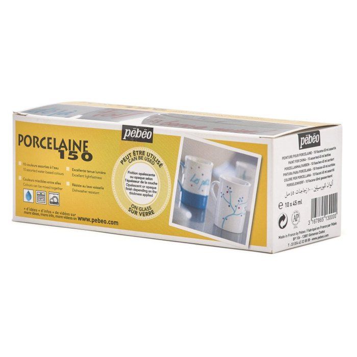 Pebeo - Peintures Décoratives - Porcelaine 150 assortiment 10 flacons 45 ml