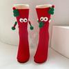 Christmas Cartoon Socks Men Women Stretchy Funny Socks Magnetic Suction 3D Doll Couple Socks for Winter Gift Christmas Parties