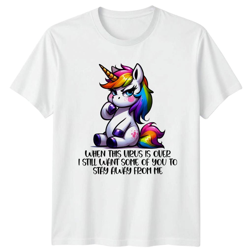 When This Virus Is Over I TShirt Sarcastic Unicorn Humour Birthday Gift