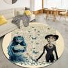 Corpse Bride Round Area Rug,Carpet Rug for Living Room Bedroom Sofa Playroom Decor,Non-slip Floor Mat17