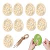 10pcs Easter Unfinished Wood Ornament Hollow Egg Shaped Ornament DIY Wooden Easter Eggs Paintable Decorations for School Party