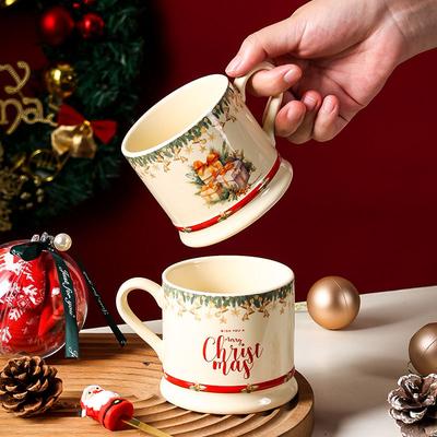 Ins High-value Christmas Gift Ceramic Cup Cross-border Household Cute Mug Creative Holiday Souvenir Cup