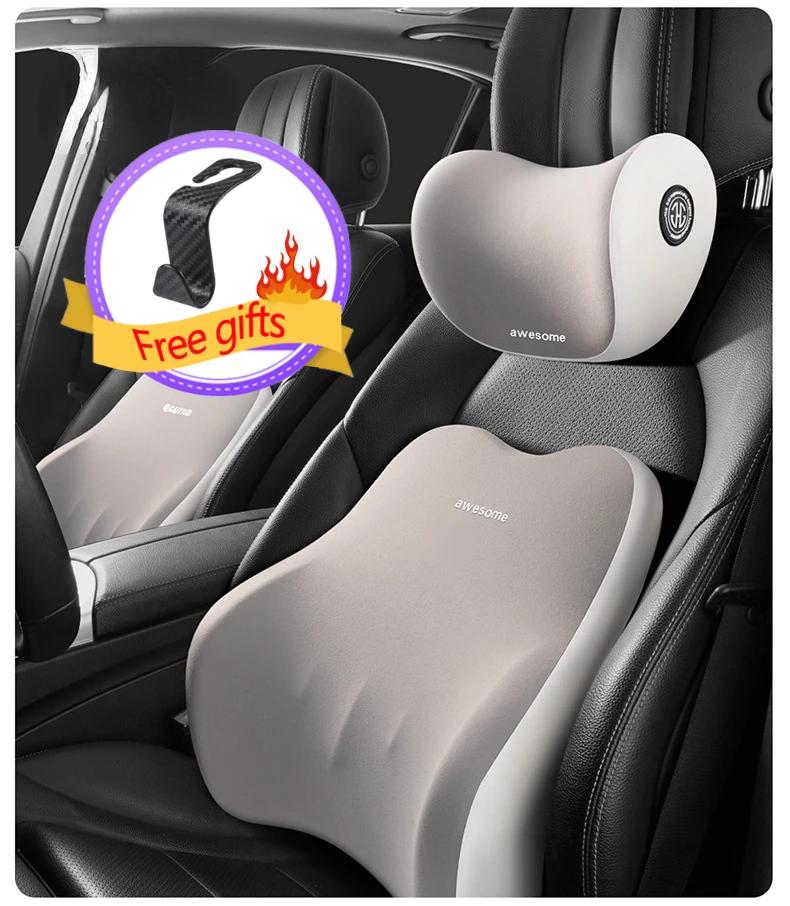 

Подушка для шеи в автомобиле, пена с эффектом памяти, защитная поддержка поясницы, дышащая, универсальная подушка для подголовника автомобиля, принадлежности для автомобиля, легкость декомпрессии