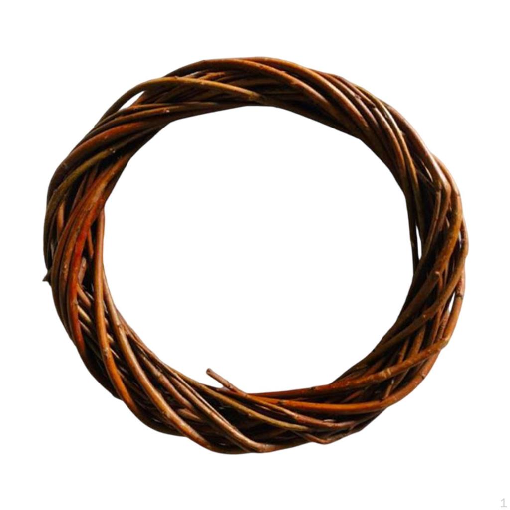 DIY Rattan Wreath Artificial 6" Round Woven Hanging Ornament Crafts for Christmas