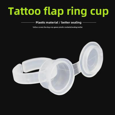 Tasse Anneau à Broder: Outil de Maquillage & Tatouage Translucide avec Couvercle pour Sourcil, Yeux et Lèvres.
