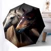 Horse Artwork- Automatic umbrella, Four Seasons Portable Folding Umbrella, Suitable for Men and Women, Travel, Daily Compact Umbrella, Outdo