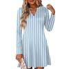 Women's Fashion Plaid V-Neck Long Sleeve Dress