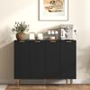Sideboard Buffet Cabinet, Modern Kitchen Storage Cabinet with Adjustable Shelves and Metal Legs, Black
