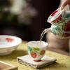 2pc/lot Hand-painted Strawberry Teacup Zen Tea Bowl Water Jug Tea-tasting Meditation Cup Chazhan Master Cups Tea Services 50ml