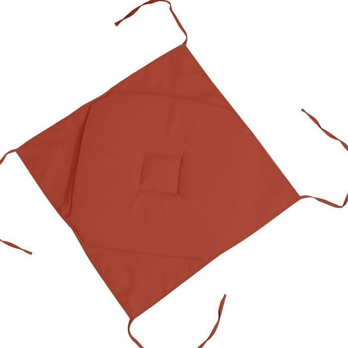 Galette de chaise - EDEN - Nelsen - 40 x 40 cm - terracotta - Biais