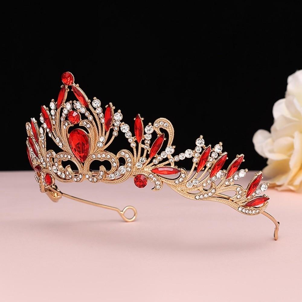 Vintage Baroque Crown Antique Bronze Princess Rhinestone Tiara  Birthday Head Jewelry