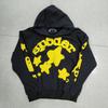 European and American Trendy Brand Sp5der Spider Web Print Hooded Sweater for Men and Women Loose Heavy Fleece Hip Hop Couple Hoodie