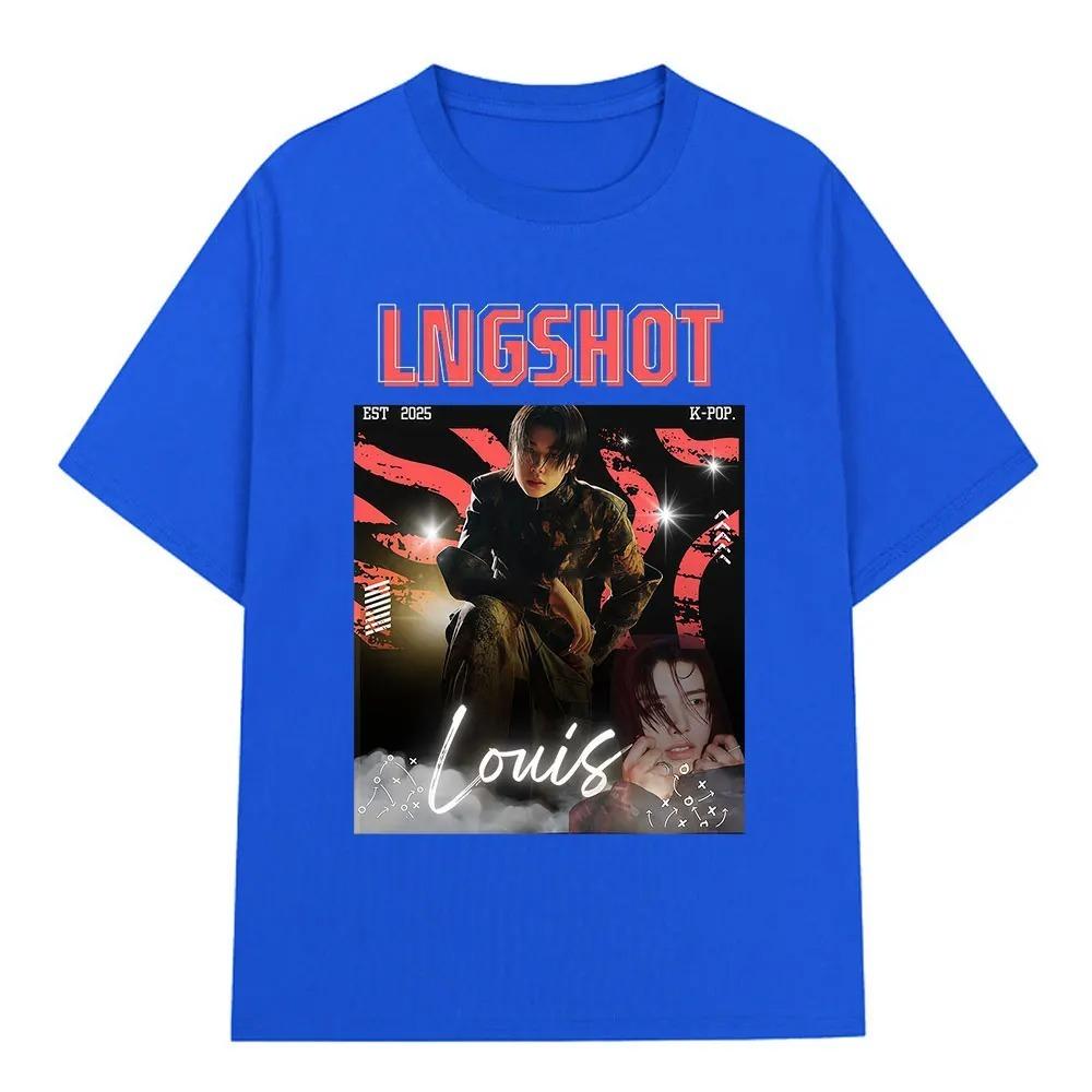 2026 Korean Kpop Hip Hop Group Lngshot LOUIS Graphic T Shirt Men Women Clothing Fashion Oversized Short Sleeve Cotton Casual T-shirts