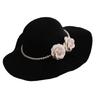 Bridal Victorian Hat Camellia Pearls Handmade Head Cover Dark Trim Vintage Fascinator Decoration For Engagement Party
