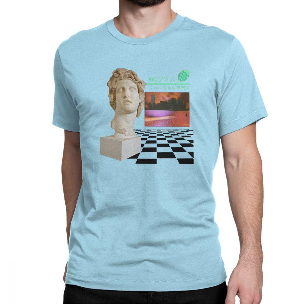 Vaporwave Tshirt Aesthetic Men T Shirts Hip Hop Floral Shoppe Macintosh Plus Fashion 100 Cotton Tees O Neck TShirt Gift Tops