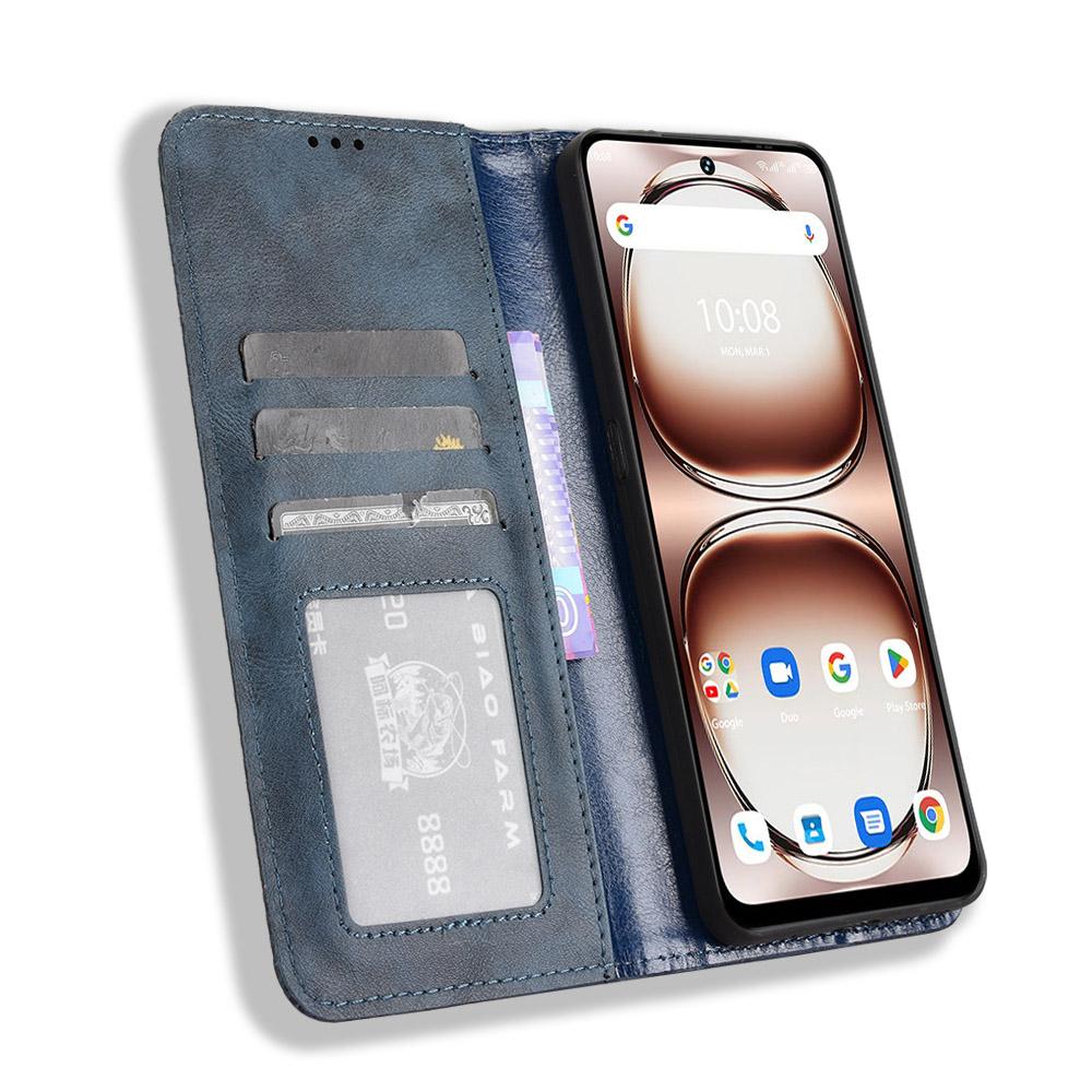 

Leather Case For Umidigi Note 100/Note 100 5G/Note 100A Wallet Stand Retro Texture Phone Cover Brown