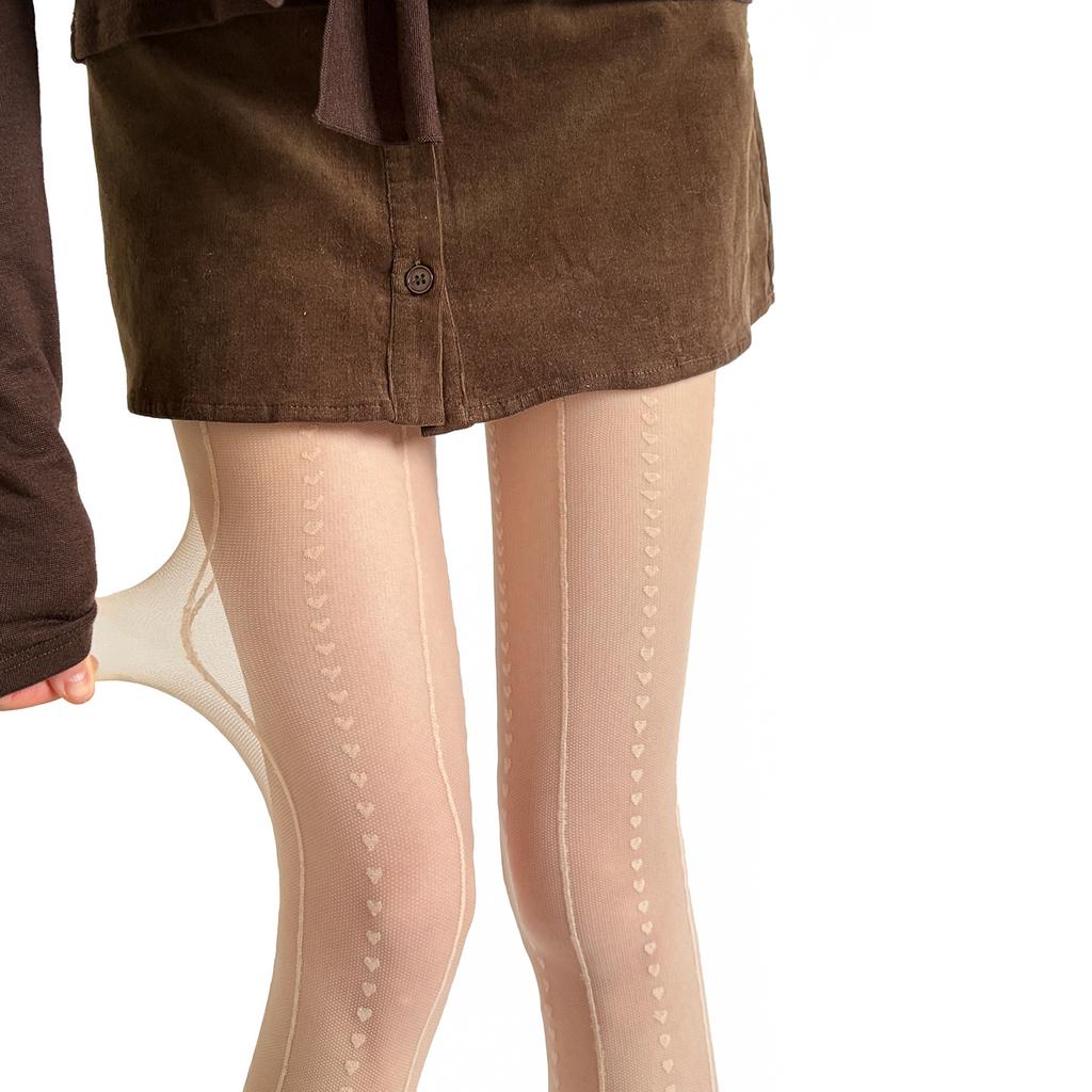 Summer Ultra-Thin Sweet Heart Women Tights Vertical Pattern Body Stockings Pantyhose Lingerie Hosiery Sexy Stockings Pantyhose