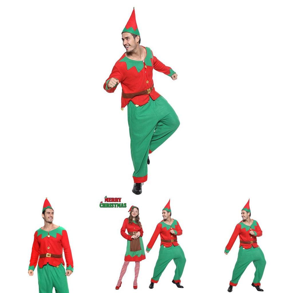 Christmas Elf Cosplay Costume Couple Outfits High Quality Polyester S/m/l