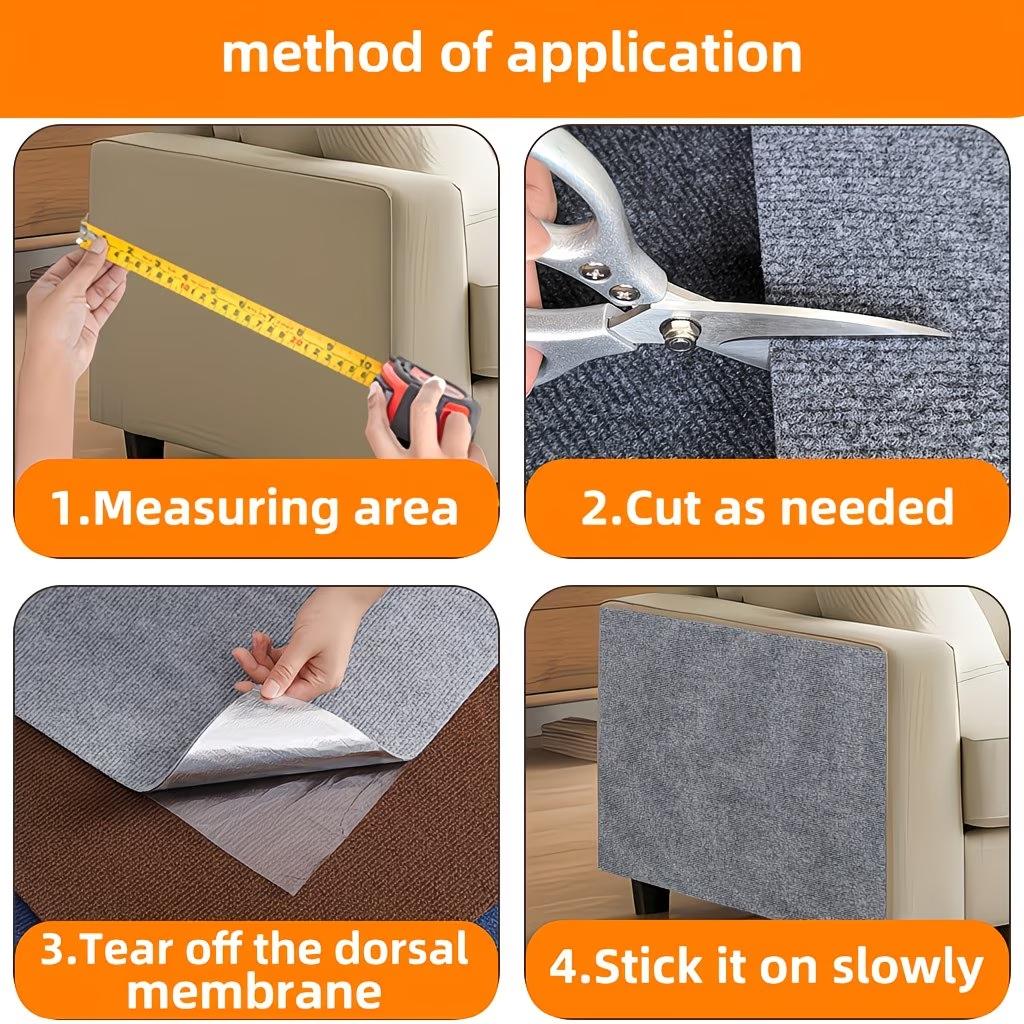 39.37x15.75in Self-Adhesive Cat Scratcher Mat, Sisal-Polyester Furniture Protector, Removable Wall-Mountable for Indoor Cats
