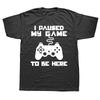 Herren Freizeit Ich pausiere mein Spiel, um hier zu sein Grafik T-Shirt Herren Sommer Baumwolle Herren Gamer Gaming Spieler Humor T-Shirt Rundhals Oberteil