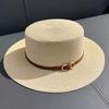 Produced straw hat women's flat top seaside beach top hat sunscreen hat travel photo women's summer sun hat