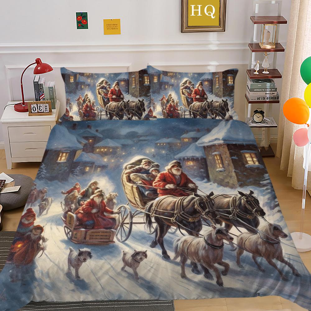 3D vánoční tisk přehozů do ložnice Dekor z mikrovlákna v plné velikosti Vysoce kvalitní designový dívčí bytový textil