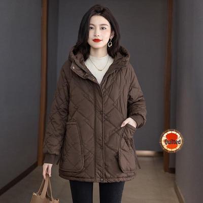 Sibaishe Women's Solid Hooded Winter Padded Jacket