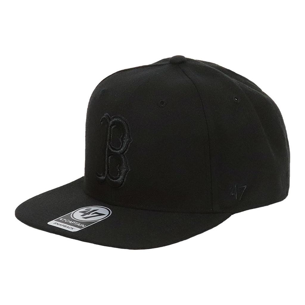 47 Captain Cap Snapback Cap Major League Baseball Boston Red Sox Sure Shot All Black [47 Brand] - Men's & Women's - (MLB) - -