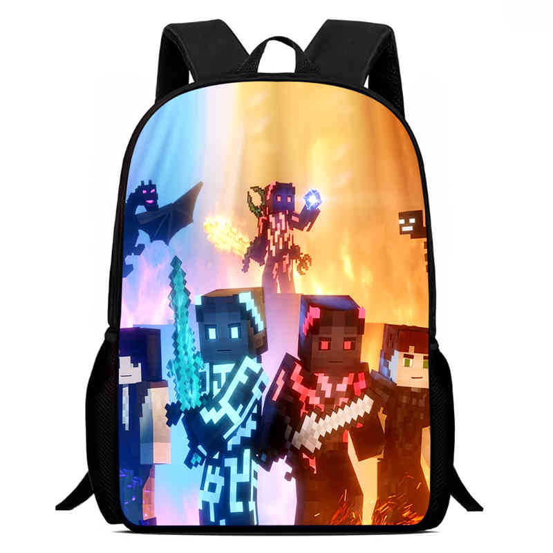 Minecraft Printed Backpack Children'S Elementary School Bag