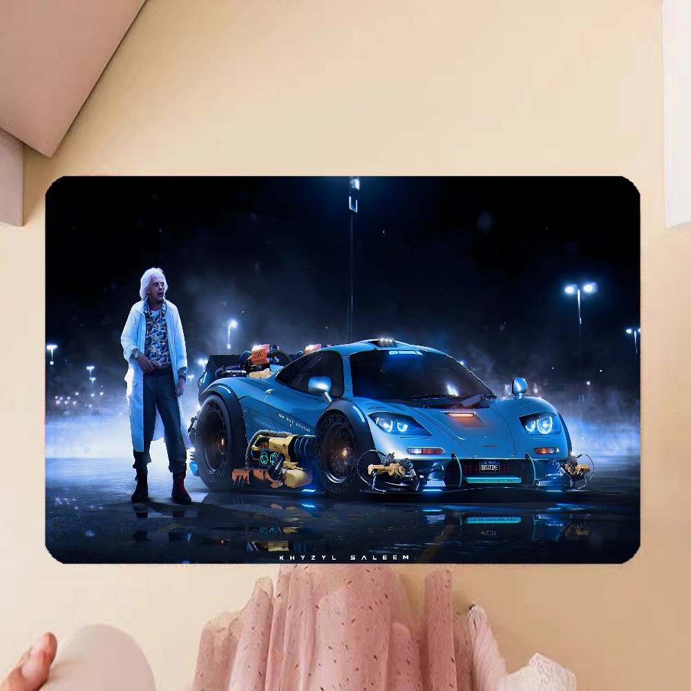 Movie B-Back To The Future Game Floor Mat Rectangle Anti-slip Home Soft Badmat Front Door Indoor Outdoor Mat Hotel Decor Mat