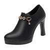 Temperament Fashionable And Versatile Deep Mouth Spring And Autumn Comfortable High Heels Soft Sole Soft Side Single Shoes