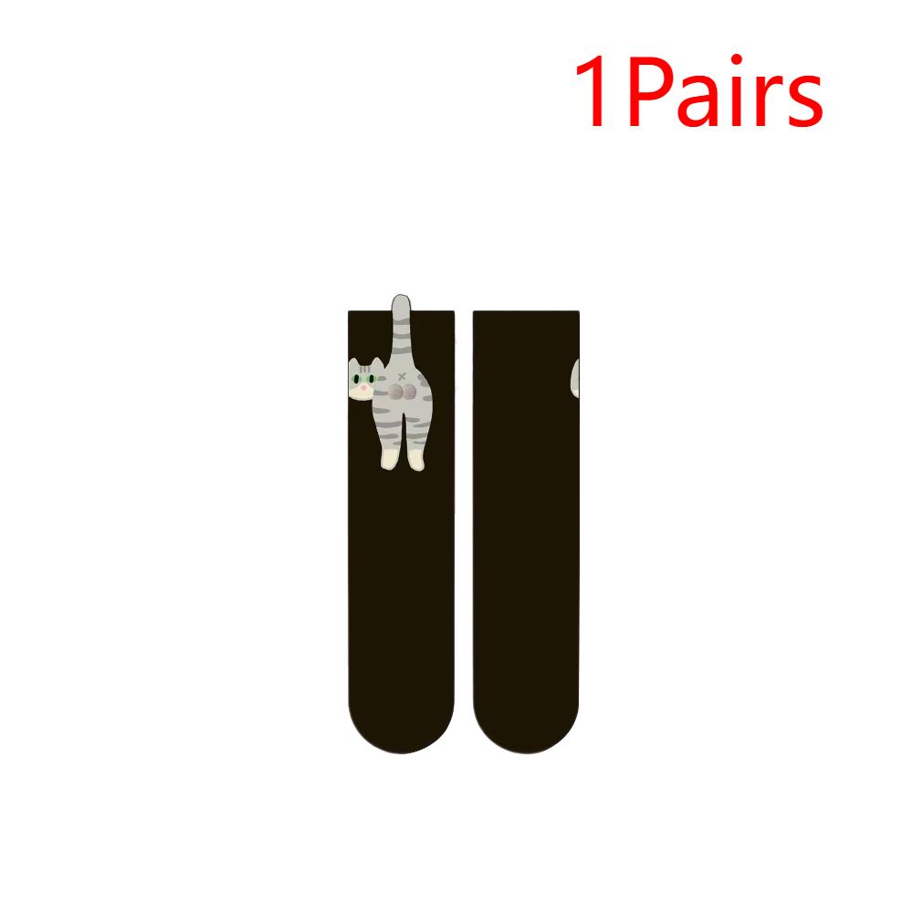Woman Socks Kawaii Cartoon Cute 3D Dog Cat Paw Pattern Female Home Floor Sleeping Animal Crew Cotton Sock For Cats Lovers