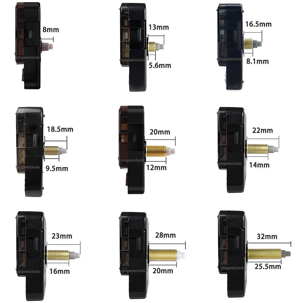 Silent DIY Cross-Border Long Shaft Clock Movement with Walnut Wood Hands - 4 Styles Available