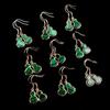 Malachite Gemstone Earrings: Polished Natural Crystal Energy Stones for Women's Jewelry Demagnetizing and Decoration Gift.