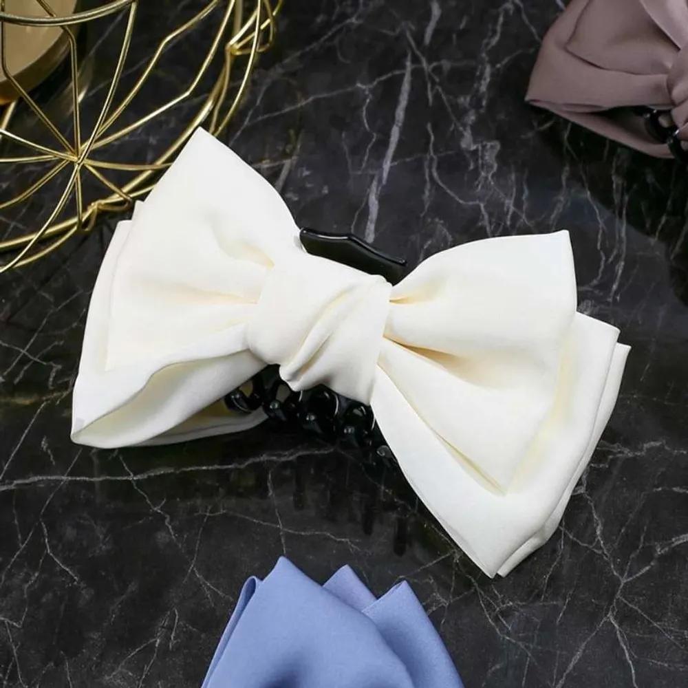 NeulWAYS Large Ribbon Claw Clip Ivory Large Hair Pin Large Ribbon Pin
