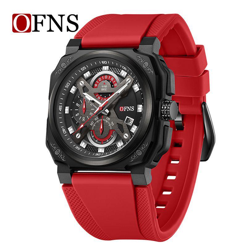 Oufannishi Creative Square Multifunctional Men s Waterproof Quartz Sports Watch with Calendar