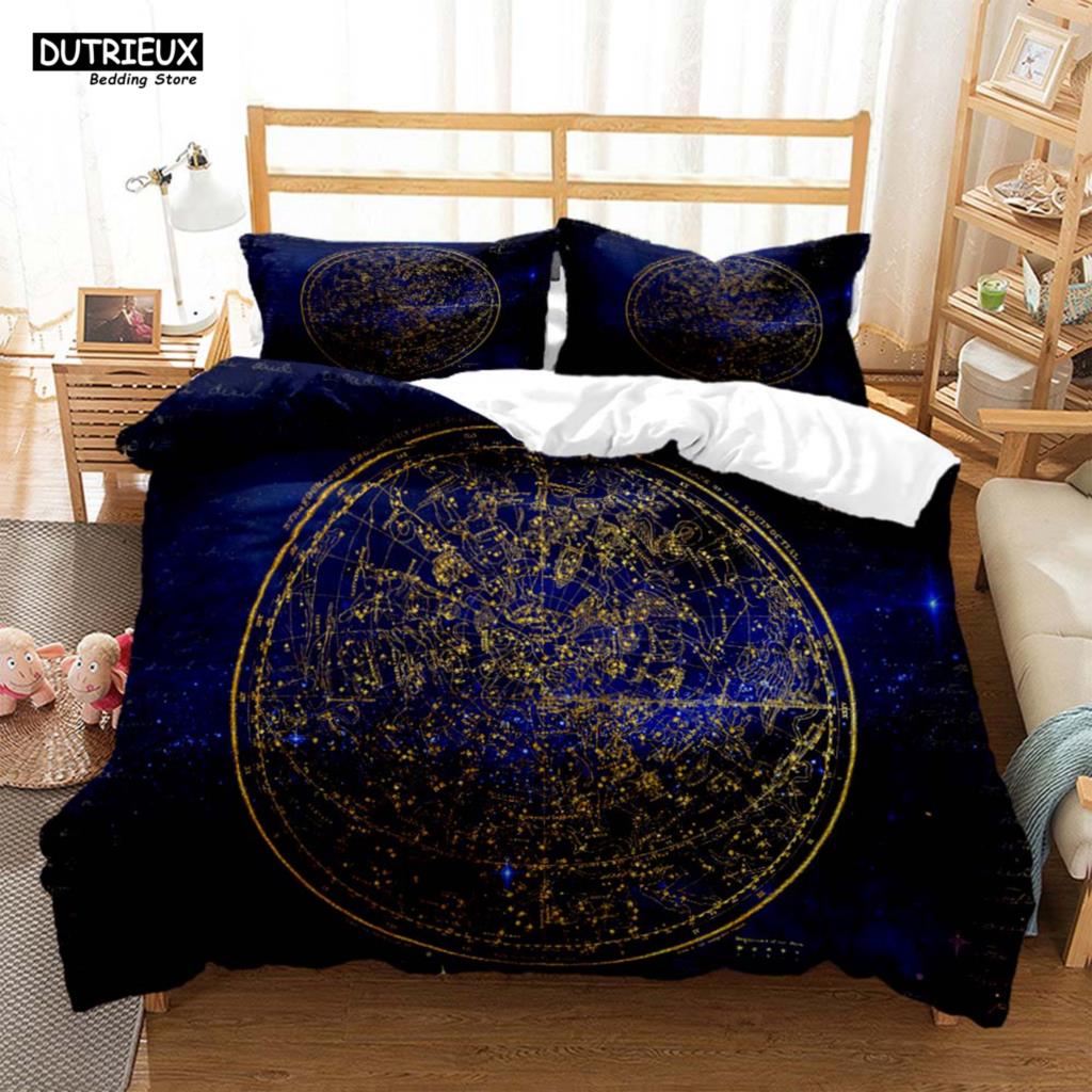 Comforter Vintage Style Navigation Mapprinted Bedding Soft And Comfortable Customizable Comforter Bedding Sets