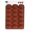 Silicone Baking Mold 18-Cavity Madeleine Pan Shell Shape Chocolate Mold Non-Stick Easy Release Temperature -40°C to 220°C Brown